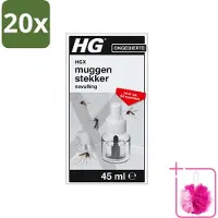 Hg 20 x X - Muggenstekker Navulling - Continue Bestrijding - 54 Nachten - 45 ml - Bulkverpakking - Muggenstekker navulling - Douchemop - Muggen doodt