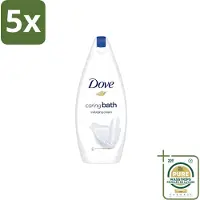Dove 5 x – Douchegel – Caring Bath – 450 ml - Wasstrips - Douchegel - Huid Verzorging - Milde Reiniging - Hydraterende Crème - Zachte Huid