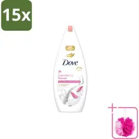 Dove 15 x – Douchegel – Lotus Bloem – 450 ml - Bulkverpakking - Douchegel lotus bloem - Douchemop - Mild reinigen
