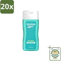 Reebok 20 x - Cool Your Body - Douchegel - 400 ml - Wasstrips - Douchegel - Menthol - Aloe Vera - Verkoelende Douchegel - Frisse Geur