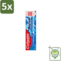 Colgate 5 x - Max Fresh - Cool Mint - Tandpasta - 100ml - Grootverpakking - Vaatwasstrips - Tandpasta - Frisse Adem - Mondhygiëne - Cariës Bestrijden - Tandplak Verwijderen