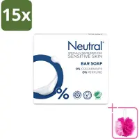 Neutral 15 x – Zeepblok – Parfumvrij – 2×100 g - Bulkverpakking - Gevoelige huid - Douchemop - Droge huid