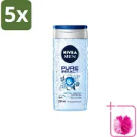 Nivea 5 x Men – Douchegel – Pure Impact – 250 ml - Bulkverpakking - Douchegel - Douchemop - Reiniging