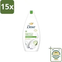 Dove 15 x – Douchegel – Refreshing – 450 ml - Wasstrips - Douchegel - Frisheid - Reiniging - Huid Verzorging - Mild Reinigen