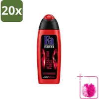 Fa 20 x - Douchegel - Attraction Force - Mannen Lichaam & Haar - Bergamot & Limoen - Verfrissend - 250 ml - Bulkverpakking - Douchegel mannen - Douchemop - Bergamot en limoen