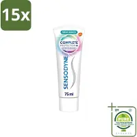Sensodyne 15 x – Tandpasta – Complete Protection + Fresh Breath – 75 ml - Grootverpakking - Vaatwasstrips - Gevoelige Tanden - Tandpasta - Mondverzorging - Fris Adem - Tandgevoeligheid