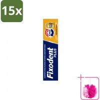 Fixodent 15 x Plus – Kleefpasta – Dual Power – 40 g - Bulkverpakking - Kleefpasta kunstgebit - Douchemop - Onverslaanbare bijtkracht
