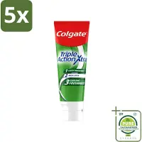 Colgate 5 x - Triple Action - Xtra Fresh - Tandpasta - 75ml - Grootverpakking - Vaatwasstrips - Tandpasta - Gaatjes - Tanden - Frisse Adem - Witte Tanden
