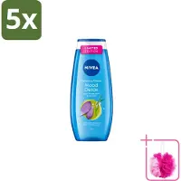 Nivea 5 x – Douchegel – Creme Mood Detox – 250 ml - Bulkverpakking - Douchegel - Douchemop - Zeezout
