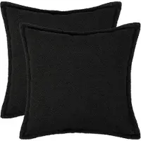 vidaXL Kussensloop 2 st HOUTEN Zwart 45 x 45 cm Bouclé