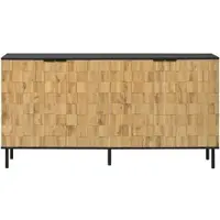 OKWISH Garderobekast met metalen poten, houten decor. Garderobekast met verstelbare planken en opbergruimte. Opbergkast met vier deuren, natuurlijke uitstraling