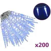 vidaXL IJskristal-lichtketting, 200 LED's, blauw, 20 meter, acryl/PVC