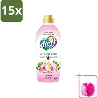 Dreft 15 x - Ultimate Care - Wasverzachter - Roze Bloem - Anti-Veroudering - 40 Wasbeurten - Bulkverpakking - Wasverzachter - Douchemop - Anti-aging