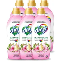 Dreft 6 x - Ultimate Care - Wasverzachter - Roze Bloem - Anti-Veroudering - 40 Wasbeurten - Voordeelverpakking - 6 stuks