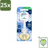 Glade 25 x - Navulling Elektrische Olie - Pure Clean Linen - Zonder Houder - Grootverpakking - Vaatwasstrips - Geur - Linen - Sfeer - Geurafgifte - Essentiële Oliën
