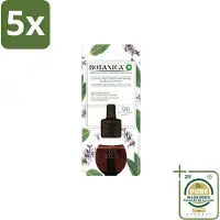 Air Wick 5 x – Navulling – Botanica Mediterrane Salie & Eucalyptus – 19 ml - Wasstrips - Natuurlijke Geur - Salie En Eucalyptus - Luchtverfrissers - Aromatische Navulling - Essentiële Oliën