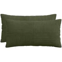vidaXL Kussensloop 2 st ALMELO Groen 40 x 70 cm corduroy