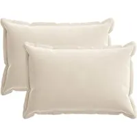 vidaXL Kussensloop 2 st HOUTEN Crèmekleurig 50 x 80 cm Chenille Stof