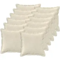 vidaXL Kussen met kussen HOUTEN 12 st Crèmekleurig Microfiber Fleece