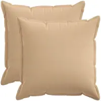 vidaXL Kussensloop 2 st HOUTEN Crèmekleurig 65 x 65 cm Faux Linnen