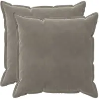 vidaXL Kussensloop 2 st HOUTEN Lichtgrijs 70 x 70 cm Fluweel