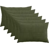 vidaXL Kussensloop 6 st ALMELO Groen 40 x 60 cm corduroy