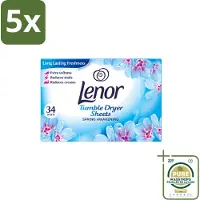 Lenor 5 x - Droogtrommeldoekjes - Spring Awakening - 34 Doekjes - Wasstrips - Droogtrommeldoekjes - Droogtrommel - Frisheid - Voorjaar - Kleding