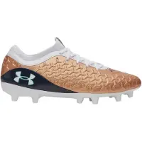 Under Armour Magnetico Select 6 Gras Voetbalschoenen (FG) Wit Bruin Donkergrijs