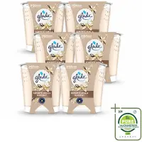 Glade 6 x - Geurkaars Romantic Vanillebloesem - 100% Raapzaadwas & Vegan - 112 g - Grootverpakking - Vaatwasstrips - Romantische Kaars - Geurkaars - Vegan Kaars - Warme Geur - Amber Geur