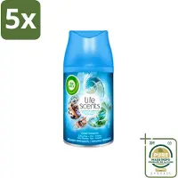 Air Wick 5 x - Luchtverfrisser Navulling - Turquoise Oase - Automatische Spray - 250 ml - Wasstrips - Luchtverfrisser - Geur - Tropische Geur - Drijfhout - Zeenevel