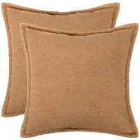 vidaXL Kussensloop 2 st HOUTEN Beige 45 x 45 cm Bouclé