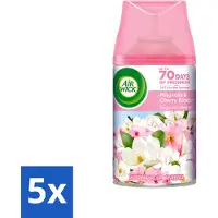 Air Wick 5 x - Luchtverfrisser Navulling - Magnolia & Kersenbloesem - Automatische Spray - 250 ml - Voordeelverpakking - 5 stuks