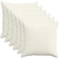 vidaXL Kussensloop 6 st HOUTEN Crèmekleurig 60 x 60 cm corduroy