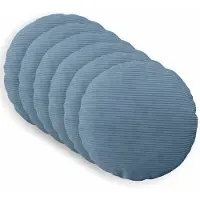 vidaXL Kussensloop 6 st HEERLEN Blauw Ø 50 cm corduroy