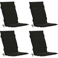 vidaXL Kussen voor stoel met hoge rug GEMERT 4 st 100% Polyester Zwart