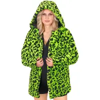 Widmann Bontjas met muts pluche luipaard neon groen Daan