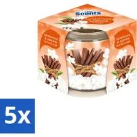At Home 5 x - Scents - Geurkaars - Sandalwood & Jasmin - 70 g - Voordeelverpakking - 5 stuks