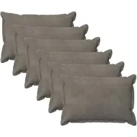 vidaXL Kussensloop 6 st HOUTEN Lichtgrijs 50 x 75 cm Fluweel