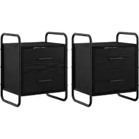 vidaXL Hangend Nachtkastje 2 st Zwart eiken 40 x 30 x 50 cm