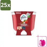 Glade 25 x - Geurkaars Appel Kaneel - 100% Raapzaadwas - 204 g - Bulkverpakking - Geurkaars - Douchemop - Warme geur