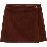 We fashion corduroy korte rok - cognac Bruin Effen - maat 134/140