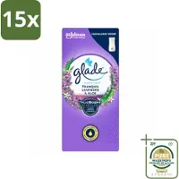 Glade 15 x – Touch & Fresh Navulling – Tranquil Lavender & Aloe – 10 ml - Wasstrips - Luchtverfrisser - Lavendel Geur - Aloe Vera - Rustgevende Geur - Geurboost