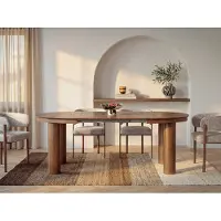 Vente-unique Uitschuifbare eettafel voor 4 tot 8 personen in eiken fineer - Natuurlijk donker ELITARO