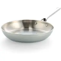 BK Sparkling Uncoated Koekenpan 28cm - Zonder antikleeflaag - Koekenpan inductie - RVS Koekenpan - Ovenbestendig tot 230°C – RVS handgreep – Zilver