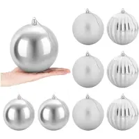 vidaXL Kerstbalset XL 9 st zilver Ø 15 cm Kunststof