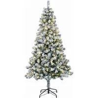 vidaXL - Kunstmatige - Hinged - Kerstboom - 120 - cm - 150 - LED's - Warmwit