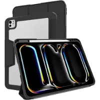 Just in Case tablet Hoes geschikt voor iPad Pro 11 (M5 2025 / M4 2024) - Military Grade TriFold Bookcase - Zwart