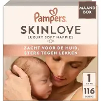 Pampers Skinlove - Maat 1 - 116 Luiers - 3kg-6kg - Zacht Voor De Huid - Sterk Tegen Lekken