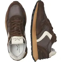 Voile Blanche Dames Leren sneakers Paris Power bruin (44), Leer, Plat, Veters, Casual 2018797