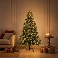 vidaXL Kunstkerstboom met Ballen 150 cm 150 LED's Warmwit